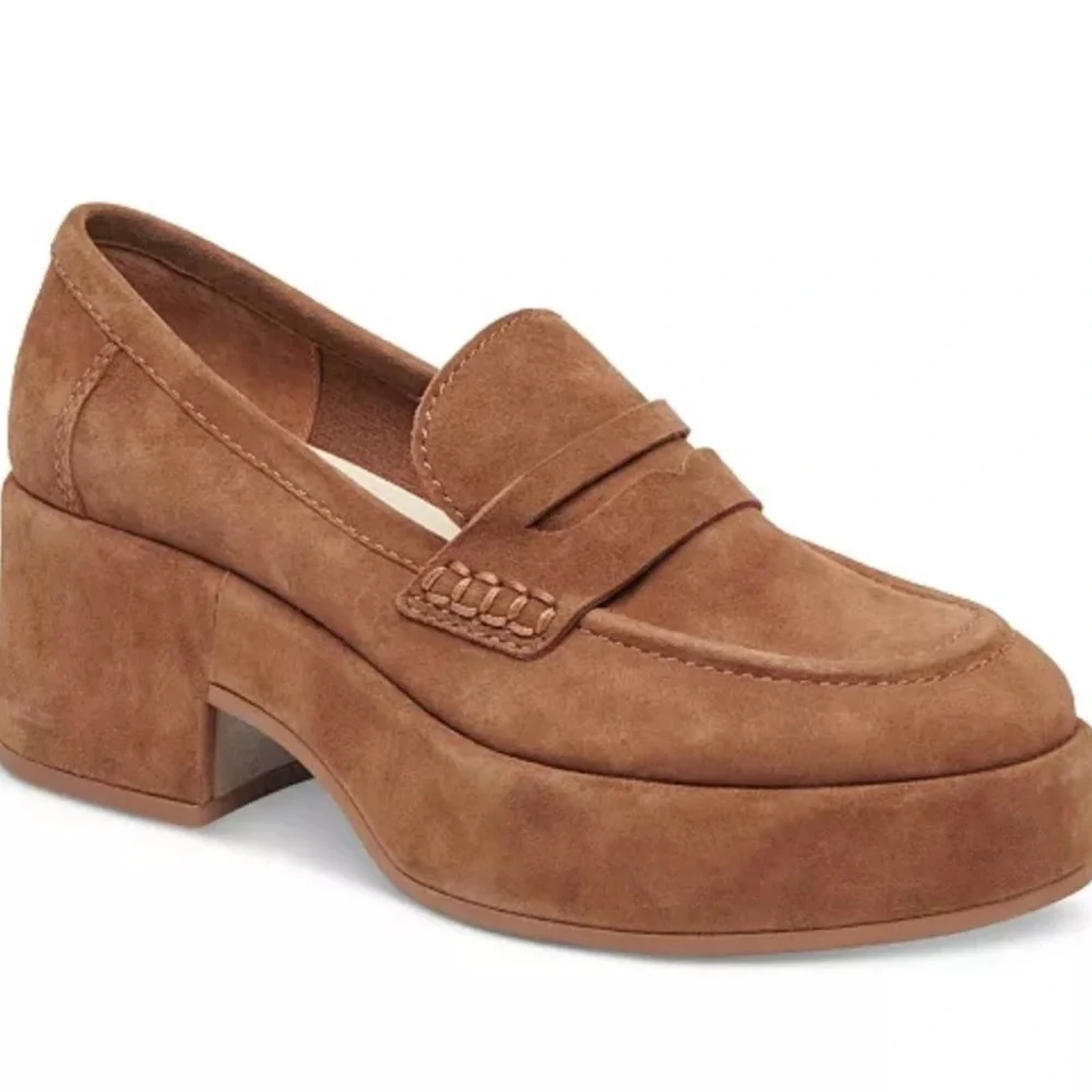 Dolce Vita Womens Yanni Suede Platform Penny Loafer Sz 8‎